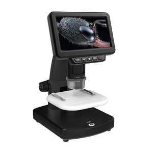 5" LCD Digital Microscope with 32GB SD Card 1500X, 1080P Video Microscope, 12MP Ultra-Precise Focusing, LED Fill Lights