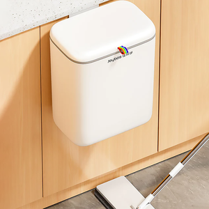 Bote de Basura de Cocina de 12.5L, Blanco, Económico, con Tapa y Ruedas, para Montar en la Pared - Product Image 6