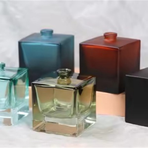 Botella de Perfume de Vidrio Vacía de Lujo Personalizada, Botella Cuadrada con Degradado de Color - Product Image 4