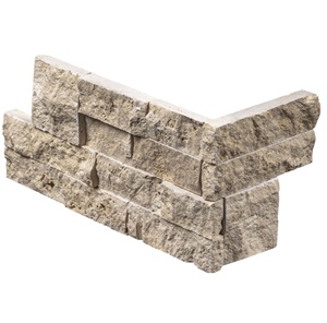 Panel de ledger de cara dividida de travertino ligero para chimenea de pared decoración decorativa para el hogar diseño de lujo tamaño personalizado al por mayor - Product Image 2
