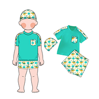 Maillot de bain pour bébé garçon Little Glow Kid en gros avec bonnet de bain inclus, en tissu résistant à la décoloration et durable, idéal pour l'apprentissage de la natation des enfants