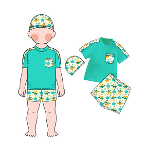 <span class=keywords><strong>Maillot</strong></span> <span class=keywords><strong>de</strong></span> <span class=keywords><strong>bain</strong></span> pour bébé garçon Little Glow Kid en gros avec bonnet <span class=keywords><strong>de</strong></span> <span class=keywords><strong>bain</strong></span> inclus, en tissu résistant à la décoloration et durable, idéal pour l'apprentissage <span class=keywords><strong>de</strong></span> la natation des enfants - Product Image 4