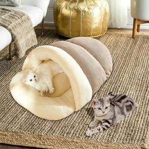 Custom Semi-enclosed Plush Cat <b>Bed</b> for Indoor Cats Self Warming Pet <b>Bed</b> Washable Cat Sleeping <b>Bed</b> House Sleeping <b>Bag</b> Cat <b>Bed</b> - Product Image 3