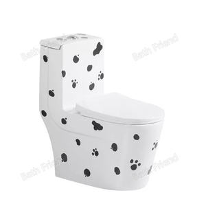 <span class=keywords><strong>WC</strong></span> monobloc moderne en céramique émaillée avec siphon en S, double chasse d'eau, pour enfants, nettoyage automatique, pour maisons et hôtels, coloré et charmant - Product Image 4