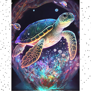 <span class=keywords><strong>Peinture</strong></span> Diamant 5D DIY 20x30cm - <span class=keywords><strong>Tortue</strong></span> Marine Fantastique Lumineuse, Décoration Murale en Strass, Cadeau - Product Image 3