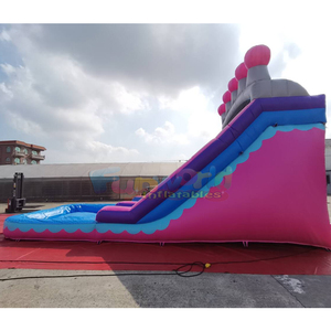 Toboggan aquatique gonflable commercial pour extérieur, rose, pour enfants. - Product Image 3