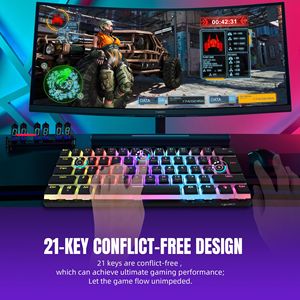 Tùy chỉnh Arabic RK61 có dây USB 61 phím RGB máy tính xách tay mỏng chơi game Bàn phím ABS chơi game Bàn phím cho ipad bảng MAC PC <span class=keywords><strong>iphone</strong></span> - Product Image 5