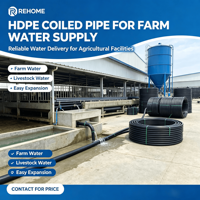 Pipa Gulung HDPE Hitam PE100 PN10 25mm 32mm Langsung dari Pabrik, Pipa Irigasi Polietilena untuk Sistem Air Rumah Kaca