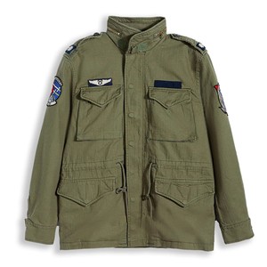 OEM Retro Men's American Green Classic Field <strong>Jacket</strong> M65 <strong>Herringbone</strong> Pattern Workwear Patch Twill <strong>Jacket</strong> - Product Image 1