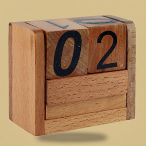 Calendario Perpetuo de Madera, Cubo de Planificación con Fecha Hecha a Mano, Organizador de Escritorio, Decoración para el Hogar y la Oficina - Product Image 1