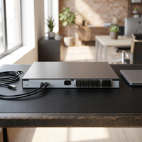 Switch de Red Silencioso de 48 Puertos Gigabit con Doble Fuente de Alimentación Redundante AC, Compatible con POE de Media Potencia, Montable en Rack