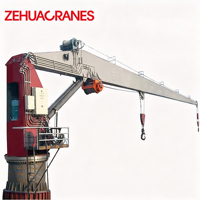 Grue de pont hydraulique marine à flèche droite ZEHUA 1T-25T 360 °   Équipement de levage de navires anti-brouillard salin A8 certifié CE BV
