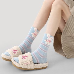 Customizable Warm Coral Fleece <strong>Socks</strong> for Women Autumn and Winter Thickened Cute <strong>Socks</strong> Cartoon Animal Plush Mid-calf Women <strong>Socks</strong> - Product Image 2