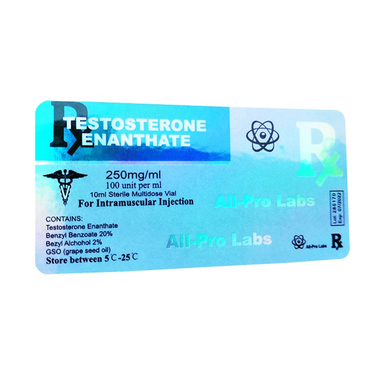 VL-142 Ologramma di PROVA E 250 mg/ml steroidei etichettare tutti i tipi di prodotti farmaceutici etichette delle bottiglie per 10ml fiale