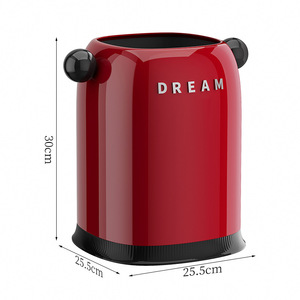 Vintage Style Trash Can 4L Cylindrical Double Handle Indoor Bathroom Office Storage Bin - Product Image 2