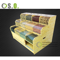 Présentoir à Snacks en Bois en Promotion, Présentoir Alimentaire en Vrac Personnalisé, Étagère à Noix et Céréales, Présentoir à Bonbons, Étagère de Supermarché