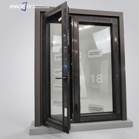 Fenêtre à battant en aluminium à rupture de pont thermique série 1218, sur mesure, isolation phonique, antivol, verre trempé pour maison et villa