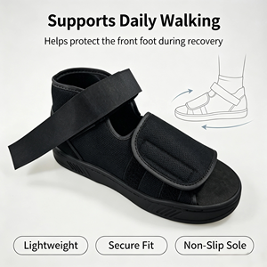 Scarpe Ortopediche Post-Operatorie all'Ingrosso con Rete a Quadretti Rimovibile, Suola in EVA con Velcro, per Fratture Metatarsali e Diabete - Product Image 4