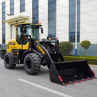LUGONG Compact Mini Articulated Diesel Skid Steer Loader Backhoe Construction Shovel Wheel Loader Mesin 76KW Pompa Hidrolik