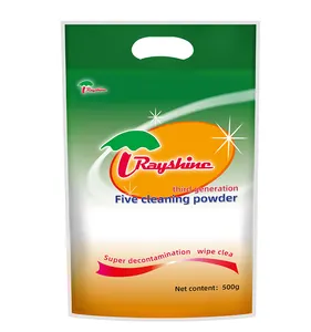 Poudre détergente multi-fonctions pour lave-vaisselle en gros Rayshine pour le nettoyage de la saleté grasse de la cuisine en acier domestique 500g