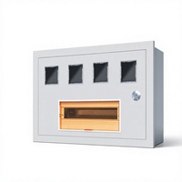 Boîtier électrique encastré triple protection pour compteurs, installations 4-6 modules, panneau de distribution domestique thermolaqué, modèle 6895