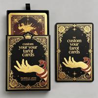 Boîte tiroir personnalisable en papier pour cartes de tarot avec estampage à chaud doré, idéale pour cadeaux d'anniversaire et divination (vente en gros)