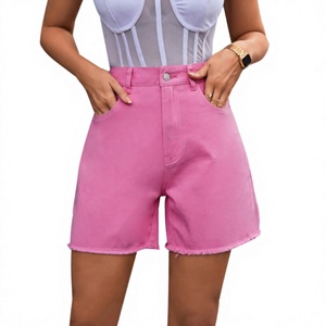 Shorts en jean décontractés taille haute pour femmes, style streetwear d'été, en coton/élasthanne, vente en gros - Product Image 2