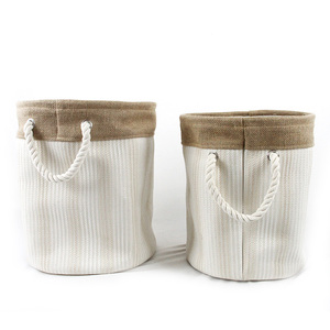 Biểu Tượng Tùy Chỉnh Đay Và Vải Nối Có Thể Gập Lại Quần Áo Lưu Trữ Giỏ Sử Dụng Nhà Giặt Cản Hơi - Product Image 1