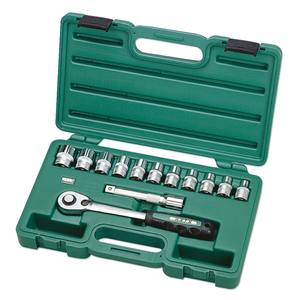 Jeu de douilles à chocs profondes 13 pièces 1/2 pouce, 6 pans, en acier CR-V pour camions et engins lourds - Product Image 1