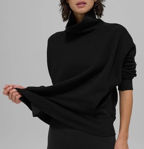 Nueva sudadera de algodón con cuello simulado para mujer, de manga larga, de alta calidad, cuello oversize, ligera y holgada. - Product Image 2