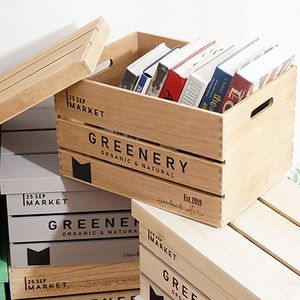 Wooden Storage Boxes Rectangle 20-35L Solid Wood Home Decor Display <b>Crates</b> - Product Image 2
