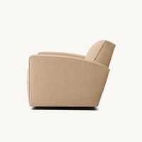 Fauteuil d'appoint moderne en tissu rembourré avec accoudoirs larges, base noire, pour salon, chambre, hôtel, salle de séjour, villa