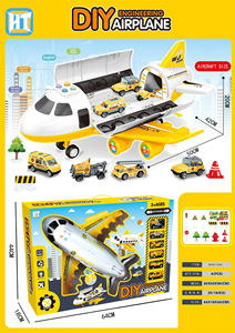 Fonction de lumière musicale 1:64 alliage friction transformer ingénierie avion de stockage - Product Image 4