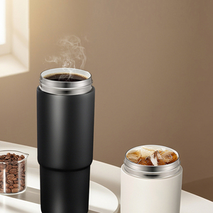 700ML Ceramic Inner 316 Stainless Steel Vacuum Insulated Coffee Tumbler Stylish 2-in-1 Straw Cup with Handle Student Outdoor - Product Image 4
