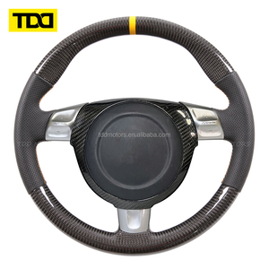 Volant en fibre de carbone véritable TDD compatible avec Porsche Lenkrad Cayenne Panamera 911 997 985 981 996 Mk2 Boxster Cayman 987 - Product Image 1