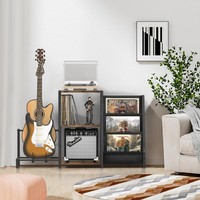Support pour tourne-disque avec support de guitare, présentoir pour guitare acoustique, électrique, basse, tourne-disque, haut-parleur, amplificateur, support de rangement