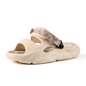 Men's <b>Flat</b> <b>Sandals</b> Thick Sole Non Slip EVA Breathable Summer Outdoor Beach Wear White Green Color Block Adult Size - Product Image 5