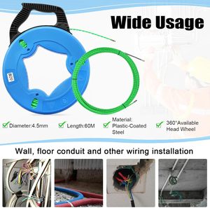 Teodute <span class=keywords><strong>Tire</strong></span>-<span class=keywords><strong>fil</strong></span> en fibre de verre non conductrice 4,5 mm 196FT avec 7 adaptateurs - Outil <span class=keywords><strong>électrique</strong></span> <span class=keywords><strong>professionnel</strong></span> pour le câblage - Product Image 5