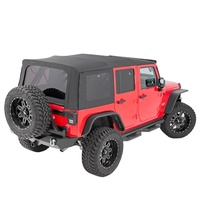 Capote souple pour Jeep Wrangler Unlimited (JK) 4 portes 2010 à 2015, sans habillages de porte, sans quincaillerie de cadre