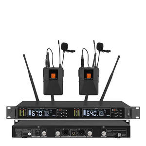 Système de sonorisation sans fil pour chant avec microphone cravate lavalier UHF pour deux personnes, récepteur de poche, microphone sans fil pour chant - Product Image 1