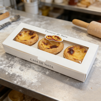 Emballage personnalisé avec logo pour tartelettes et desserts, idéal pour la boulangerie à emporter – Macarons, donuts, biscuits avec séparateurs