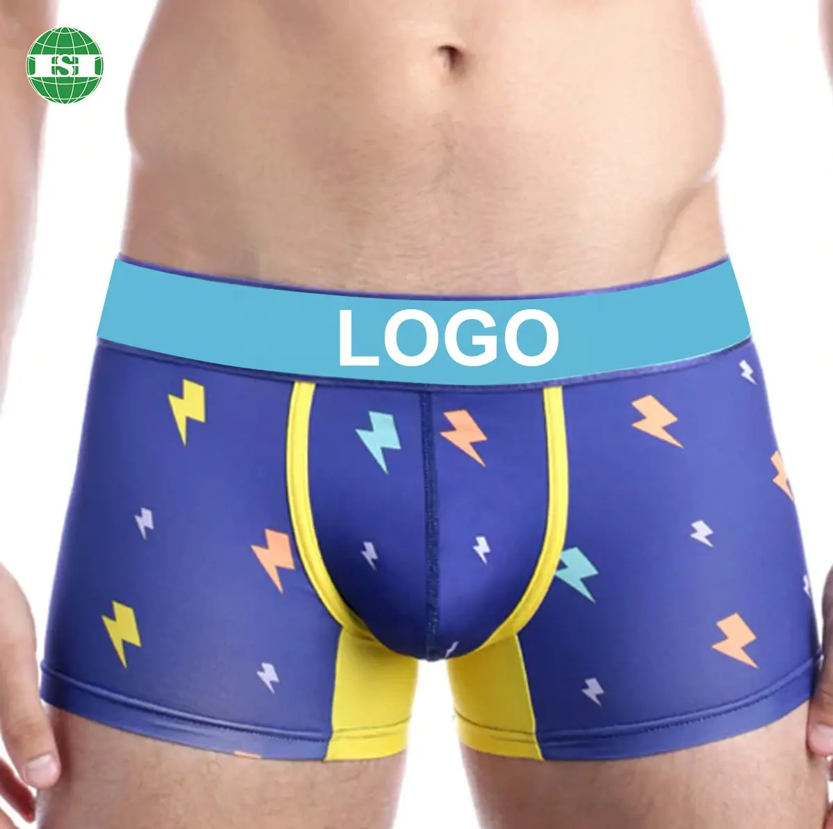 Custom branded men's boxer briefs graphic all over printed underwear for boy private tags OEM package
