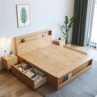 Ensemble de meubles de chambre à coucher modernes et simples, taille Queen/King, avec rangement, construction en mélamine et MDF, pour usage hôtelier