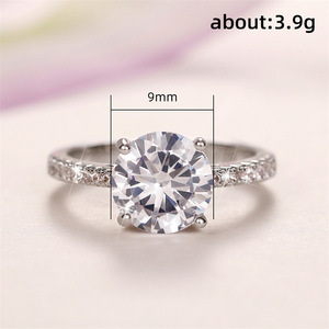 Anello da Donna con Zirconi Incastonati a Quattro Punte, Elegante Gioiello per Matrimonio, Fidanzamento, Uso Quotidiano, Regalo - Product Image 2