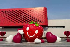 Statue de fleur en FRP légère et durable, sculpture décorative d'art artisanal avec éclairage LED en forme de papillon pour la ville, la rue, le parc, l'entrée d'hôtel - Product Image 4