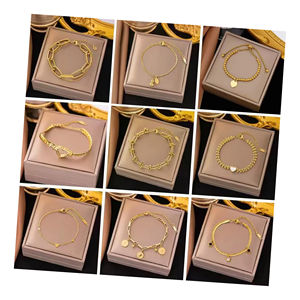 Bracelet Pendentif Cœur en Acier Inoxydable Plaqué Or 18 Carats Minimaliste Tendance pour Femme – Vente Chaude - Product Image 1