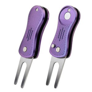 <b>Golf</b> Folding Ball Marker Divot Tool Zinc Alloy Magnetic 25mm With Logo Repair Grass - Product Image 5