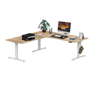 Modern Lifting 3 Motor Office Desk 3 Legs Height Adjustable Desk Electric L Shaped Standing Desk Frame