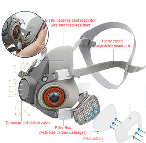 2024 livraison gratuite peinture couverture demi-poussière visage Double respirateur filtre Silicone masque - Product Image 3