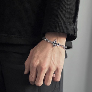 Hip-hop disciolto Dark Cross bracciale <span class=keywords><strong>uomo</strong></span> Versatile Design nicchia in acciaio inox collana da <span class=keywords><strong>uomo</strong></span> di tendenza - Product Image 5